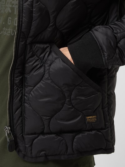Superdry Bomber mit Steppnähten  Schwarz 3