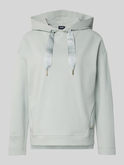 Productfoto, Regular Fit Hoodie met Logo-Applikation van JOOP!, lichtgrijs katoenmix, capuchon, steekzakken, verlengde achterkant