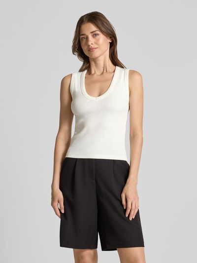 VERO MODA slim fit tank top van katoenmix model 'CHLOE' Wit - 4