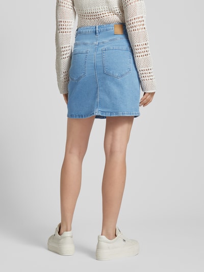 Pieces High Waist Jeansrock mit Eingrifftaschen Modell 'PEGGY' Hellblau 5