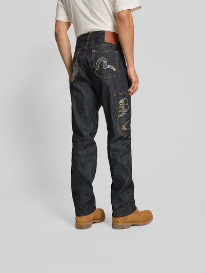 Evisu Loose Fit Jeans mit Beintasche Dunkelblau 5