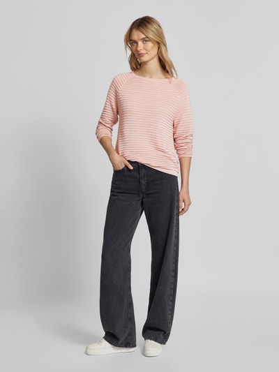 QS Gebreide pullover met raglanmouwen Felroze - 1