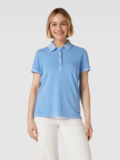 Gant Poloshirt mit kurzer Knopfleiste Modell 'Sunfaded' Hellblau 4