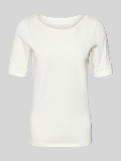 Marc Cain Regular fit T-shirt met zijde en mouwen met omslag Wit - 2
