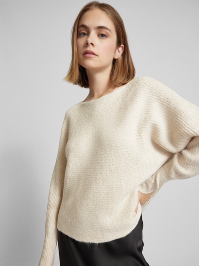 Only Pullover mit überschnittenen Schultern Modell 'DANIELLA' Ecru Melange 3