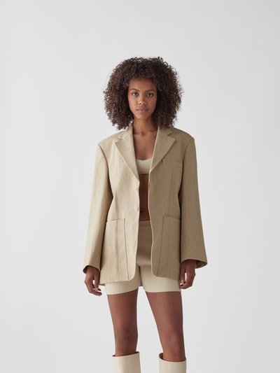 Jacquemus Leinenblazer mit Reverskragen Beige 4