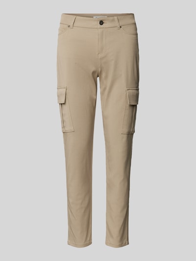 Christian Berg Woman Skinny Fit Cargohose mit Gürtelschlaufen Beige 2