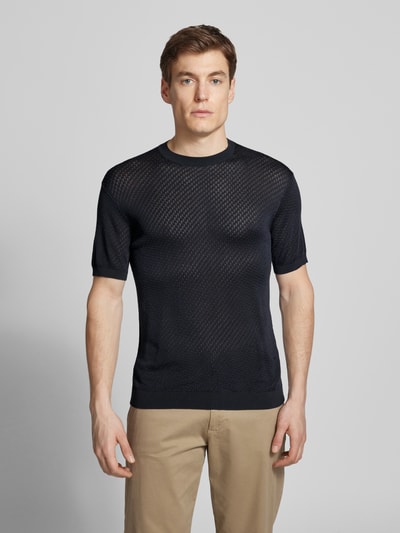 Emporio Armani T-Shirt mit Sturkturmuster Marine 4