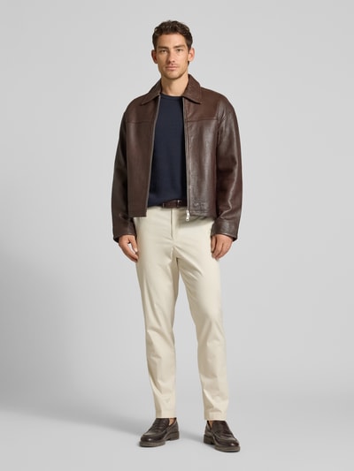 DRYKORN Sweter o kroju slim fit w stylu dzianiny model 'Mino' Ciemnoniebieski 1