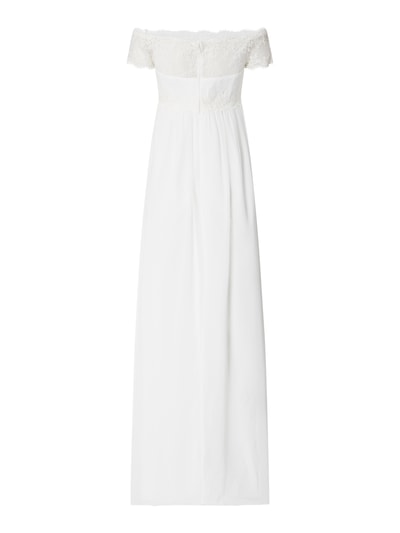 Luxuar Zwangerschapsbruidsjurk van kant en chiffon  Offwhite - 4