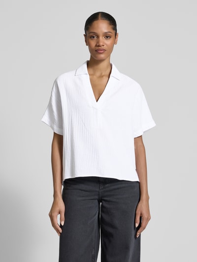 ECOALF Oversized blouseshirt met V-hals, model 'DENISALF' Wit - 4