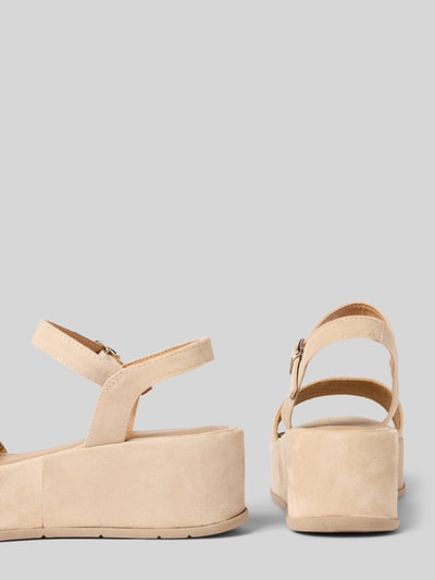 Tamaris Sandalette aus Leder mit Plateausohle Beige 2