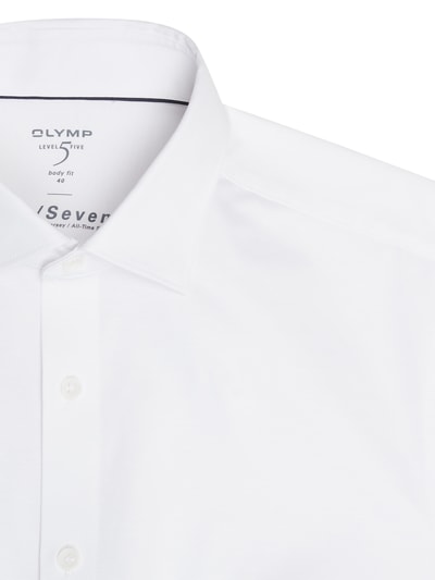 OLYMP Level Five Slim Fit Business-Hemd aus Jersey mit extra langem Arm  Weiss 2