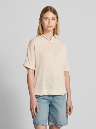 OPUS Sweter z dzianiny z kapturem model ‘Sedini’ Piaskowy 4