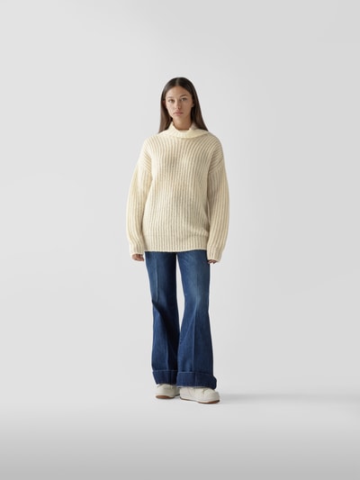 Vanessa Bruno Rollkragenpullover mit Grobstrick-Optik Ecru 1