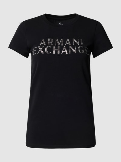 ARMANI EXCHANGE T-Shirt mit Strasssteinbesatz Black 2