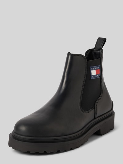 Tommy Jeans Chelsea Boots aus Leder mit Label Patch black online kaufen