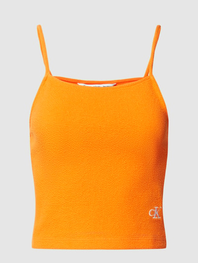 Calvin Klein Jeans Top mit Strukturmuster Modell 'SLUB' Orange 2