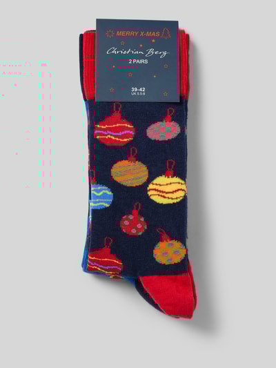 Christian Berg Men Socken mit geripptem Abschluss Royal 3