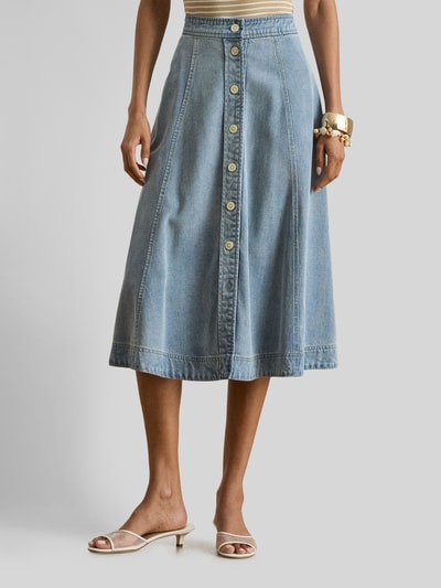 Lauren Ralph Lauren Midi-rok van lyocellmix met zijwaartse steekzakken Jeansblauw - 4