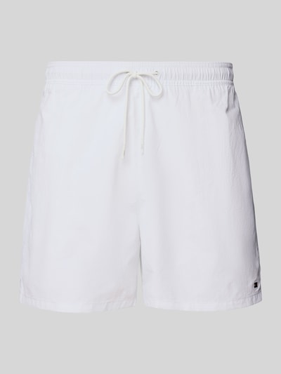 Tommy Hilfiger Regular Fit Badeshorts mit Logo-Stitching Weiss 1