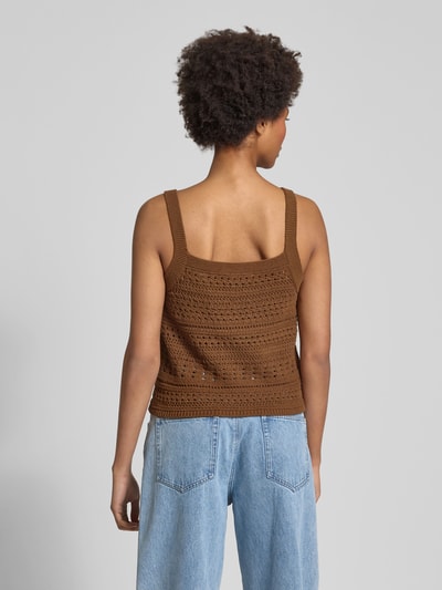 Marc O'Polo Denim Top met bandjes en ribboorden Middenbruin - 5