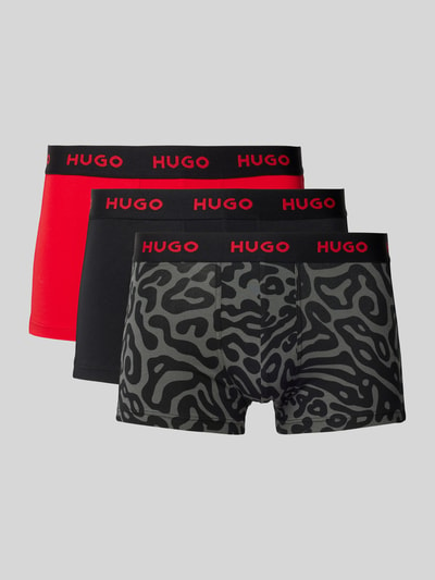 HUGO Trunks mit elastischem Label-Bund im 3er-Pack Rot 1