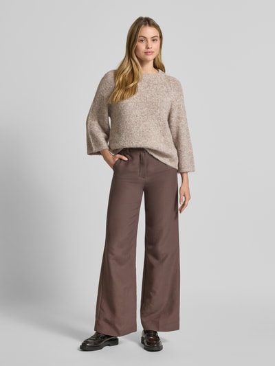 FREE/QUENT Gebreide pullover met ribboorden Zand - 1