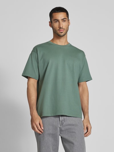 Levi's® T-shirt met labelstitching Donkergroen - 4