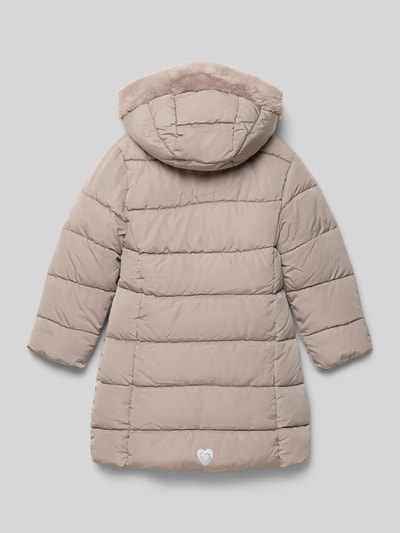 s.Oliver RED LABEL Regular fit gewatteerde lange jas met voering van teddypluche
 Steengrijs - 3