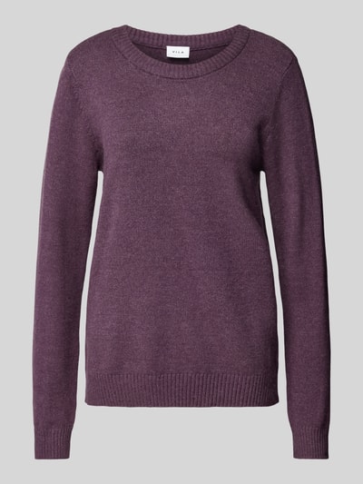 Vila Strickpullover mit gerippten Abschlüssen Modell 'Viril' Violett 2