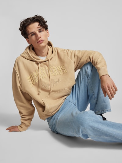 Tommy Jeans Hoodie met labelstitching Beige - 3