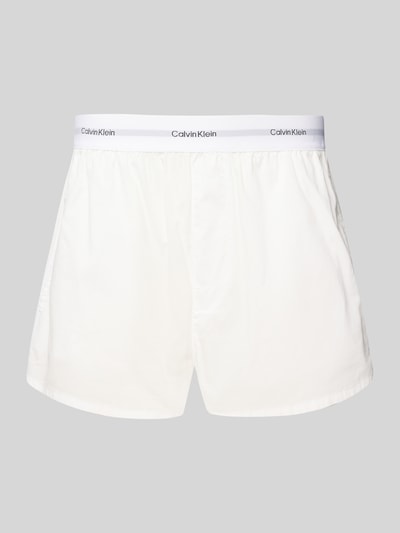 Calvin Klein Underwear Relaxed Fit Pyjama-Shorts mit elastischem Label-Bund Weiss 1