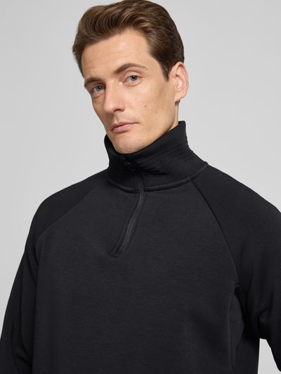 BOSS Green Sweatshirt mit Troyer-Kragen Modell 'Saggel' Black 3