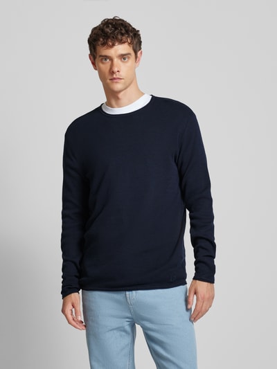 Tom Tailor Denim Regular Fit Pullover mit Strukturmuster Dunkelblau 4