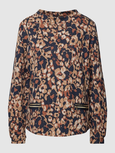 Betty Barclay Sweatshirt met all-over motief en ritszakken Camel - 2