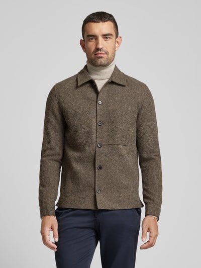 Jack & Jones Premium Overhemdjack met knoopsluiting, model 'WINTER' Middenbruin - 4