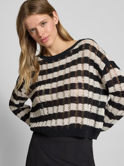 Only Boxy Fit Strickpullover aus Lochstrick Modell 'CAPRI' Ecru 3