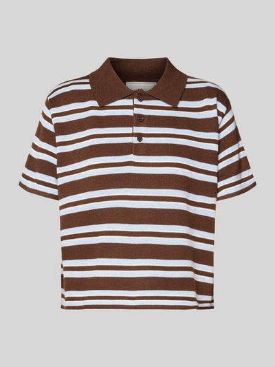 Neo Noir Regular Fit Poloshirt mit Knopfleiste Modell 'Mulann' Dunkelbraun 2