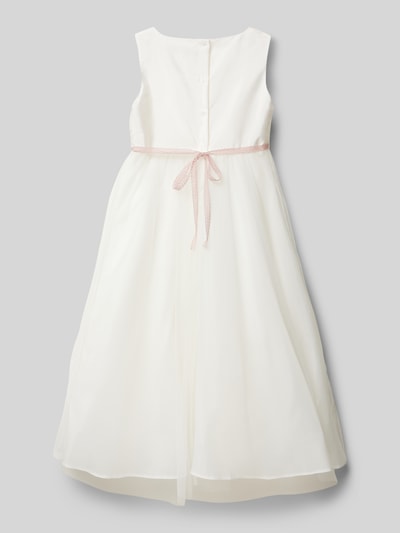 Une Hautre Couture Kleid mit floraler Applikation Offwhite 3