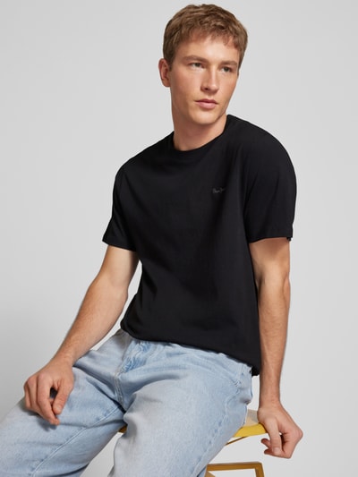 Pepe Jeans T-Shirt mit Label-Stitching Modell 'Connor' Black 3