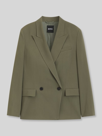 BOSS Regular fit korte blazer van viscosemix model 'JALETO12' Olijfgroen - 2