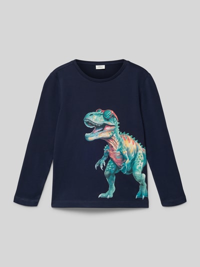 s.Oliver RED LABEL Regular fit shirt met lange mouwen van puur katoen Marineblauw - 1