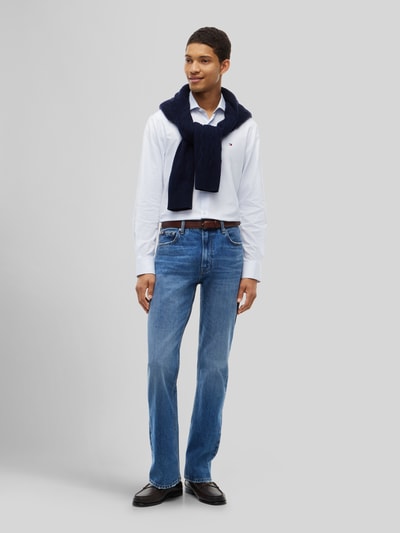 Tommy Hilfiger Regular Fit Businesshemd mit abgerundetem Saum Bleu 1