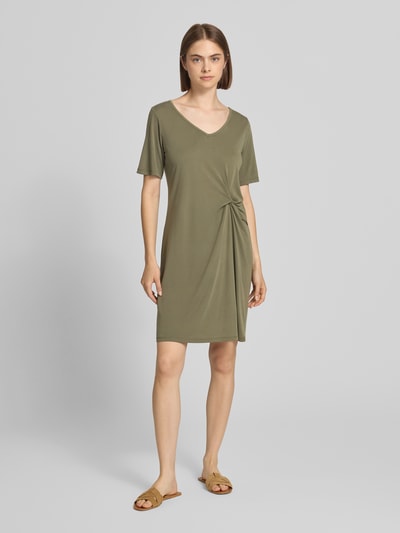 PIECES Regular Fit Freizeitkleid aus Viskose-Mix Modell 'ANORA' Khaki 1
