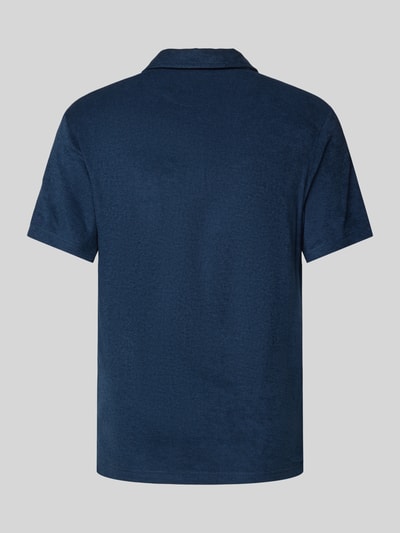 MC2 Saint Barth Slim fit poloshirt met V-hals, model 'JEREMY - TERRY' Marineblauw - 3