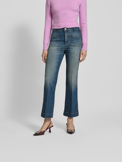 Victoria Beckham Jeans mit Label-Stitching Dunkelblau 4