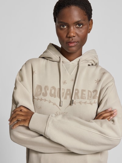 Dsquared2 Oversized Hoodie mit Logo-Print Ecru 3