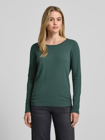 Vero Moda Regular Fit Strickpullover aus reiner Baumwolle Modell 'CARE' Dunkelgruen 4