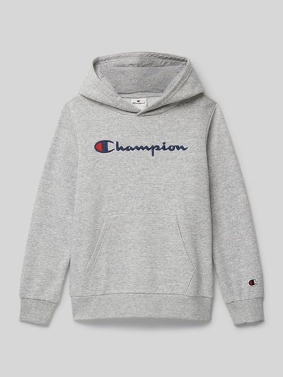 CHAMPION Hoodie mit Label-Stitching Mittelgrau Melange 1